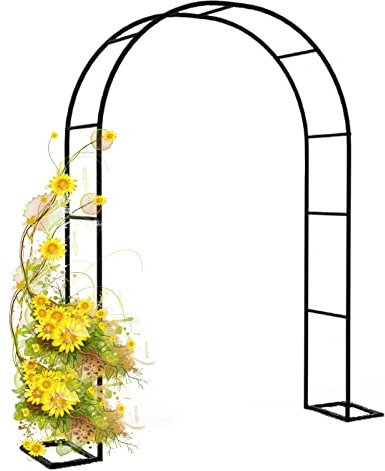 Gartenbogen Großer 60cm/90cm/120cm Gartenbogen 150cm/180cm/1911cm Starker Pergola-Laube aus Röhrenmetall Kletterrosenbogen Gartendekoration Halbseitenbogen