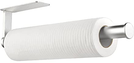 Küchenrollenhalter ohne Bohren, Küchenpapierhalter Wand Küchenrollen Halter Aufbewahrung Organisator, Aluminium (33cm)