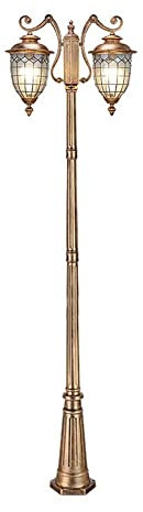 Lampadaire d'extérieur, lampe à poteau haut, lampe à double tête, lampe à colonne extérieure P55, étanche, en aluminium et verre, colonne murale extérieure, lampadaire, lampe de jardin victorienne eur
