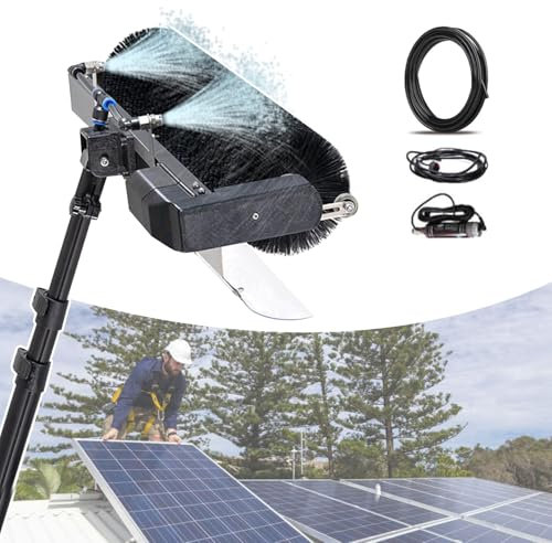 Nettoyage De Panneau Photovoltaïque Solaire, Brosse à Rouleau De 60cm, Brosse De Nettoyage De Panneau Solaire, Perche Télescopique, Outil De Lavage électrique Extérieur,7.5M
