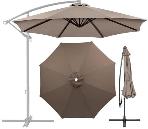 Terrassenschirm-Überdachung, Universal-Ersatzbezug für 3 m, 8 Rippen, für den Außenbereich, rund, Terrasse, Marktschirm, Sonnenschutz, Zubehör, 300D UV-Schutz und wasserabweisend, Terrassenüberdachung