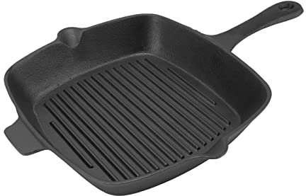Quadratische Gusseisenpfanne f r Steak Grill robuste Backform mit gleichm iger Hitzeverteilung ideales Outdoor Kochgeschirr aus massivem Guss f r perfekte Bratergebnisse auf jedem