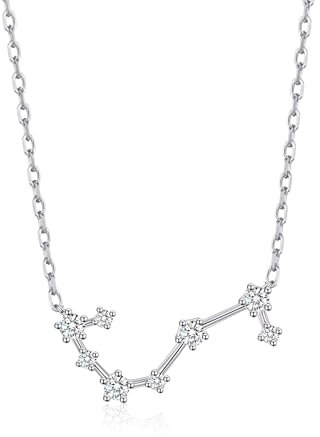 Philip Jones Scorpio Star Sign Zodiac Constellation Necklace with Zircondia® Crystals