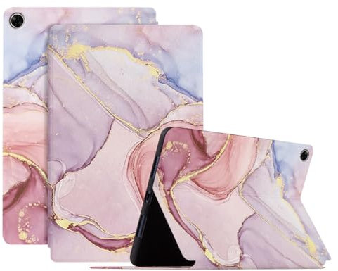 SLLMYYX Funda para Oppo Realme Pad de 10.4 pulgadas 2021, funda inteligente protectora de piel sintética con soporte delgado, mármol rosa