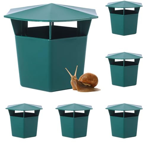 Schneckenfalle Garten, 6er Set Schneckenabwehr Schneckenzaun, Bierfallen für Schnecken Wiederverwendbare, Sichere Saubere und Hocheffiziente Ungiftig Nacktschnecken Falle (Grün)