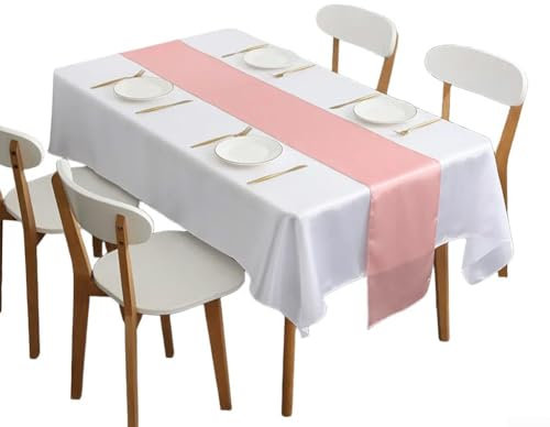 Premium Satin Tischläufer für schöne Veranstaltungsarrangements, maßgeschneidert für Hochzeiten und Bankette (Roségold)