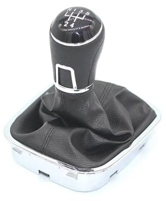 PNMNZTPAP Palanca de Cambios de 5/6 velocidades for Funda de Cuero Estilo de Coche Compatible for VW Volkswagen Polo 6C 2015 2016 2017 2018 Perilla de Cambio(5 Speed)