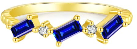RDSGYZ Tansanit Ring Gold 750 Damen, Verlobungsring mit Kreierter Tansanit und Moissanit Hochzeitsringe Eheringe Nickelfrei Größe 62 (19.7)