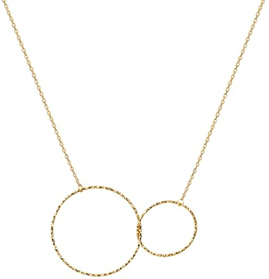 Celesta Silber Damen Collier 925 Silber vergoldet 925/- Sterling Silber 42+3cm Gehämmert ohne gelb 352250094V