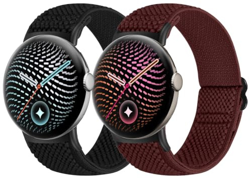 Yunshare Elastisches Armband Kompatibel mit Google Pixel Watch 5 4 3 41mm/Google Pixel 2 1 Uhrenarmband Dehnbares Verstellbares Armband aus Weichem Sport Nylon für Damen Herren