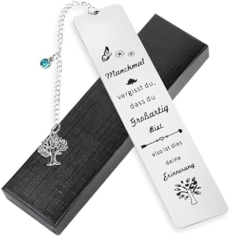 Lesezeichen mit Lebensbaum-Motiv aus Metall und eleganter Geschenkbox | Dekoratives Lesezeichen Metall mit Lebensbaum-Anhänger und Geschenkbox, eine stilvolle Aufmerksamkeit für Bücherfreunde.
