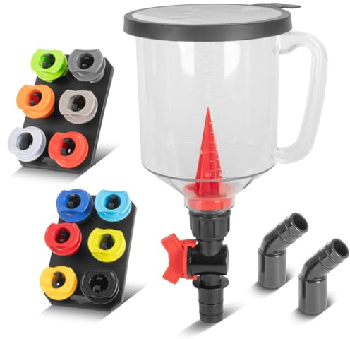 STAHLWERK Universelles Motoröl-Einfülltrichter-Set, 18-teilig, 12 Adapter | Trichtervolumen 1500 ml, auslaufsicher & praktisch für Ölwechsel in der Werkstatt