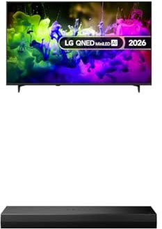 LG 55QNED7EB3C 55-Inch QNED MiniLED AI 4K UHD Smart TV bundle with US20A Soundbar with built-in subwoofers & WOW Interface 2.0 channel, 50W