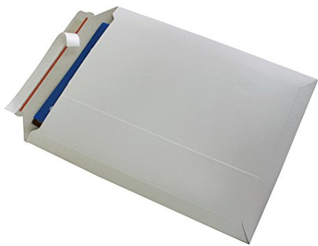 Versandtaschen weiß ungestrichen Vollpappe Karton DIN A5+ - flach: 270x215mm / aufgestellt 240x165x50mm (Artikel: PS.192) (100)