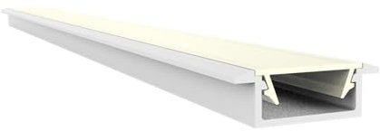 LED-Gigant A1F Subra Profil Weiß mit Abdeckung 2M Opal Alu Led Profil für LED streifen/strips Alu leiste 2000 mm