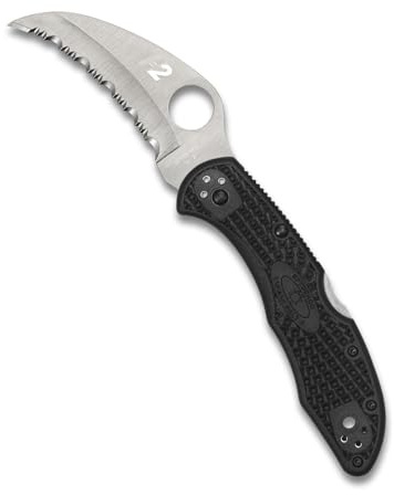 Spyderco Tasman Salt 2 Leichtes Messer mit 7,4 cm H-1 ultra-korrosionsbeständiger Stahlklinge und schwarzem FRN-Griff - SpyderEdge - C106SBK2