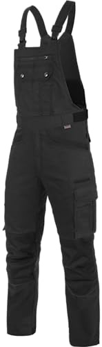 WÜRTH MODYF Arbeitslatzhose Nature - professionelle Arbeitshose für Herren - Latzhose mit Knieschutztaschen - in der Größe 25 in Schwarz