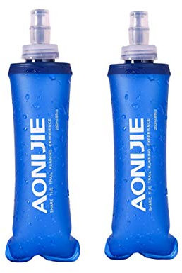Win.Deeper 2PCS d'hydratation Bouteille Pliable Sports sans BPA PVC Souple l'eau Courante Bouilloire Doux randonnée Bouteille (250ml-2pcs)