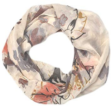 Euly Seide Cotton Loop Schal Loopschal Rundschal Schlauchschal Tuch Tücher Damenschal Traumfänger (Bunt Beige)