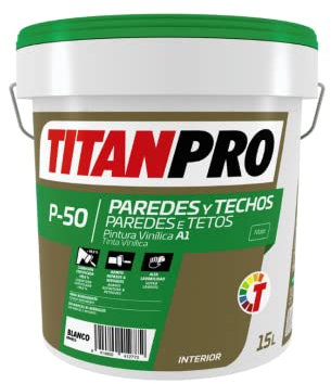 Pintura vinílica Blanca Extra mate 15L P50 Titan Pro