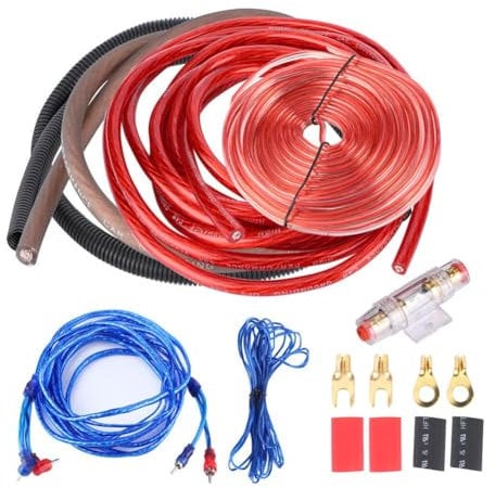 KSTE Set di Cavi per Amplificatori per Auto, 4GA 2800W Kit Completo Audio Auto Audio Subwoofer Amplificatore Speaker Installazione Cavo Kit Fusibile Suit