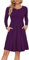 AUSELILY Robe Décontractée à Manches Longues Plissée pour Femmes avec Poches Violet XXL