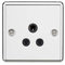 5A Unswitched Socket - Rounded Edge Polished Chrome Finish with Black Insert