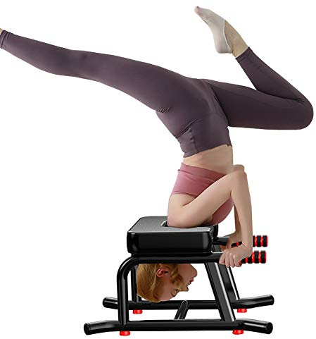 BAIAA Banc de Poirier de Yoga, Aide Inversée à la Maison dvec établi Inversé de Tuyau d'acier D'unité Centrale, Fitness et Gym-soulagement du Stress et Musculation (Noir)