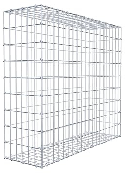 GABIONA Gabione 100 × 90 × 30 cm (L x H x T) – Steinkorb aus 4 mm Draht, Maschenweite 5 × 10 cm, C-Ring Verschluss + Gratis-Zange – ideal für Sichtschutz, Gabionenzaun, Gartenmauer und Steinkorbwand