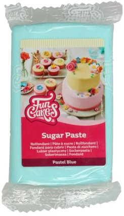 FunCakes Rollfondant Pastellblau: Einfach zu verwenden, glatt, flexibel, weich und biegsam, perfekt zum Dekorieren von Kuchen, halal, koscher und glutenfrei, 250 g
