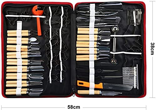 ele ELEOPTION 80-teiliges kulinarisches Schnitzwerkzeug-Set Obst Gemüse Lebensmittel Garnieren/Schneiden/Schneiden Cutting Werkzeugset-Paket