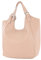 modamoda de T227 Damen Shopper Schultertasche Leder Large handmade in Italy, Farbe:Rosabeige