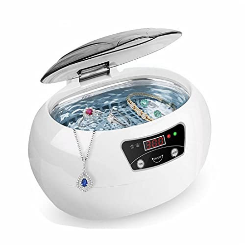 scosao Ultraschallreiniger 600ML Ultraschallreinigungsgerät, 40kHz ultraschallgerät Reinigungsgerät mit Einigungskorb & Timing, Edelstahl Ultraschallbad für Schmuck Brillen Uhren Zahnersatz