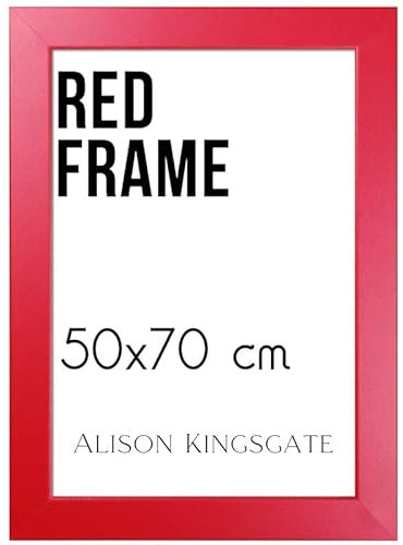 Alison Kingsgate Red 50x70cm Frame - Red Picture Frames With Perspex Front & Wall Mounting - Use As Poster Frames/Red Photo Frame/Photo jigsaw Frame/Puzzle Frame 70x50cm, Red Frames