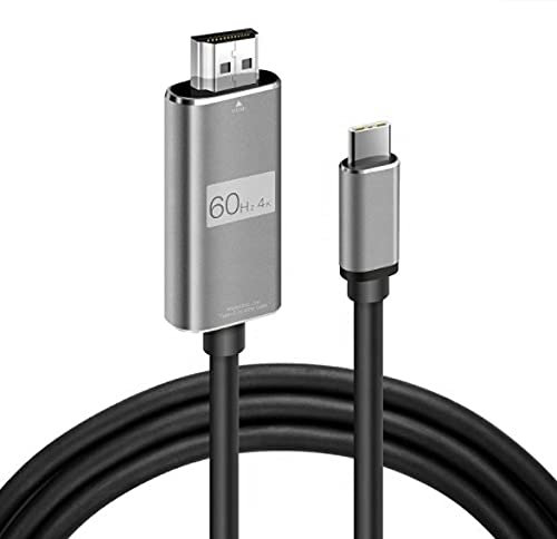 USB C to HDMI Cable 4K, uni USB Type C to HDMI Cable(Thunderbolt 3 Compatible) for Home Office, Compatible with iPad Pro 2020, MacBook Pro, Samsung S20, Huawei Mate40, XPS and More - 6ft/1.8m