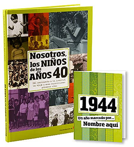Calledelregalo 1944 Libro 'Nosotros, los niños de los años 40' más una tarjeta personalizada de 1944