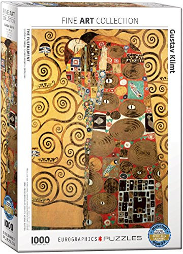 empireposter Die Erfüllung von Gustav Klimt - 1000 Teile Puzzle im Format 68x48 cm + Deluxe 3er Set Puzzle Zubehör