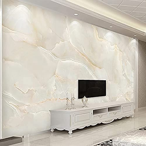 XLMING Beige Marmor fototapete 3d effekt tapete Wohnzimmer Schlafzimmer Hintergrundbild-400cm×280cm