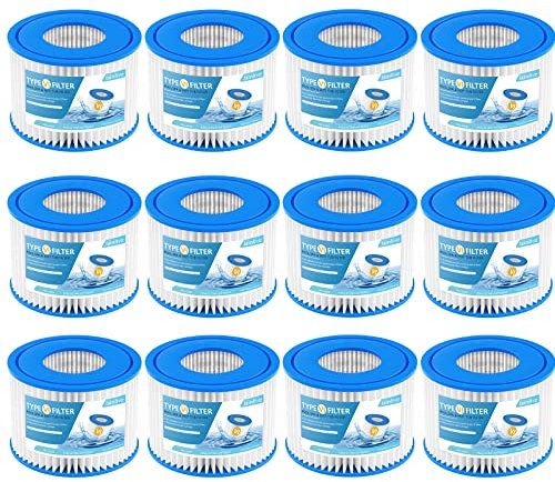 isinlive 12 Stück Typ VI Whirlpool-Filter und SPA-Filter, Ersatz für Lay-Z Spa-Filter, Intex, Coleman SaluSpa Whirlpool-Filter 90352E, 58323E, 58324, Schwimmbadpumpen-Filterkartusche