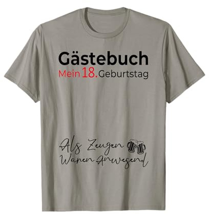 Gästebuch Mein 18. Geburtstag Gästeliste Unterschrift T-Shirt