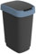 Rotho Abfallbehälter mit Deckel, Mülltrennung, Recycling, BPA-frei (25 l, Schwarz/Dunkelblau)