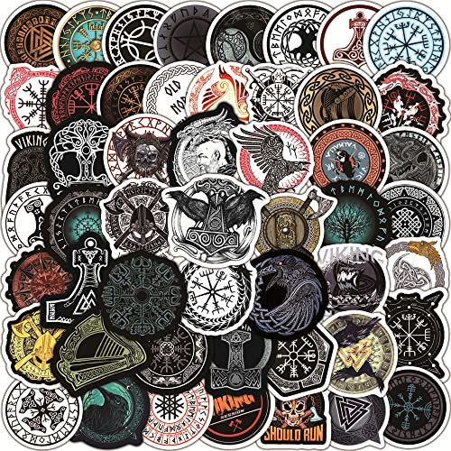 Bric Dodo 100 Stück Totem Aufkleber Wasserflaschen Laptop Telefon Gitarre Skateboard Computer Koffer Fahrrad Wikinger Vinyl Stickers Wasserdicht Ästhetisch Aufkleber für Jugendliche Kinder Erwachsene