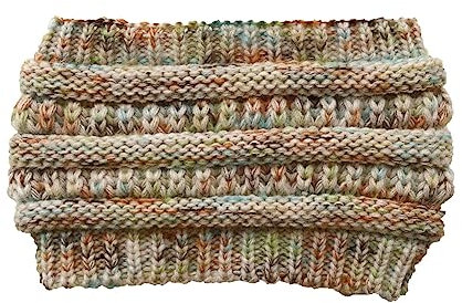 Yurosiay Damen Winter Stirnband Bunt Gestrickte Stirnband Verdicken Fleece Haarband Weiche Elastische Kopfband Breit Damen Wärmer Strick Stirnband Strick Headwrap für Frauen Mädchen Beige