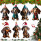 Dackel Weihnachtsbaumschmuck - 7 Stück 2D Acryl Ornamente, Anhänger für Weihnachtsbaum, Hängende Dekoration, Auto-Anhänger