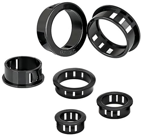 Ctyjia 20 PCS Plastic Grommet Snap Fit Bushes, Cable Protector, Snap Grommets, Nylon Wiring Grommet, 15mm Mounted Diameter