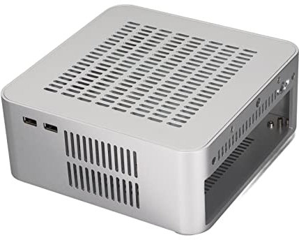 Mini Computer Case, Aluminium HTPC Chassis with Full Openings, Mini ITX Desktop Computer Case, Silver