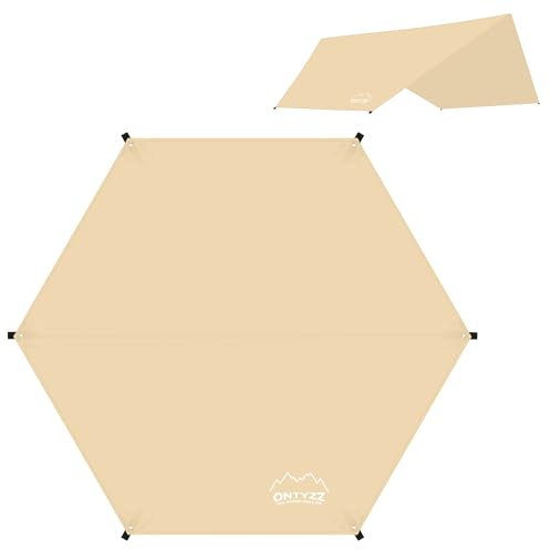 Toldo de Acampada Impermeable Ultraligero Huella Tienda de Campaña Mutifuncional Lona de Tienda para Patio Viaje Playa Picnic Hexágono Esterilla Groundsheet 3.3 * 3.3M