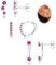 Ohrringe Silber 925 Set Für Damen - Hypoallergen Piercing Ohr Creolen Gold Kleine Ohrstecker Silber 925 Stapelbar CZ Ohrstecker Ohrringe Helix Piercings Für Mehrere Ohrlöcher,Rosa CZ
