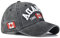 URTAODFE Baseballkappe mit Kanada-Stickerei, Trucker-Mütze, Baumwolle, Golfmütze, Geschenk für Paare, Entenzunge, Schwarz - Washed Black, 58