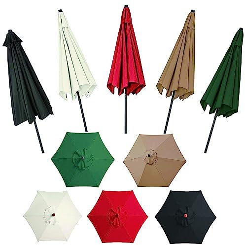 HXOUTGKP Toldo Hexagonal 270Cm/300Cm/200Cm,6Nervaduras Cubierta de Tela de Recambio para Sombrilla de Jardín/Khaki/270Cm